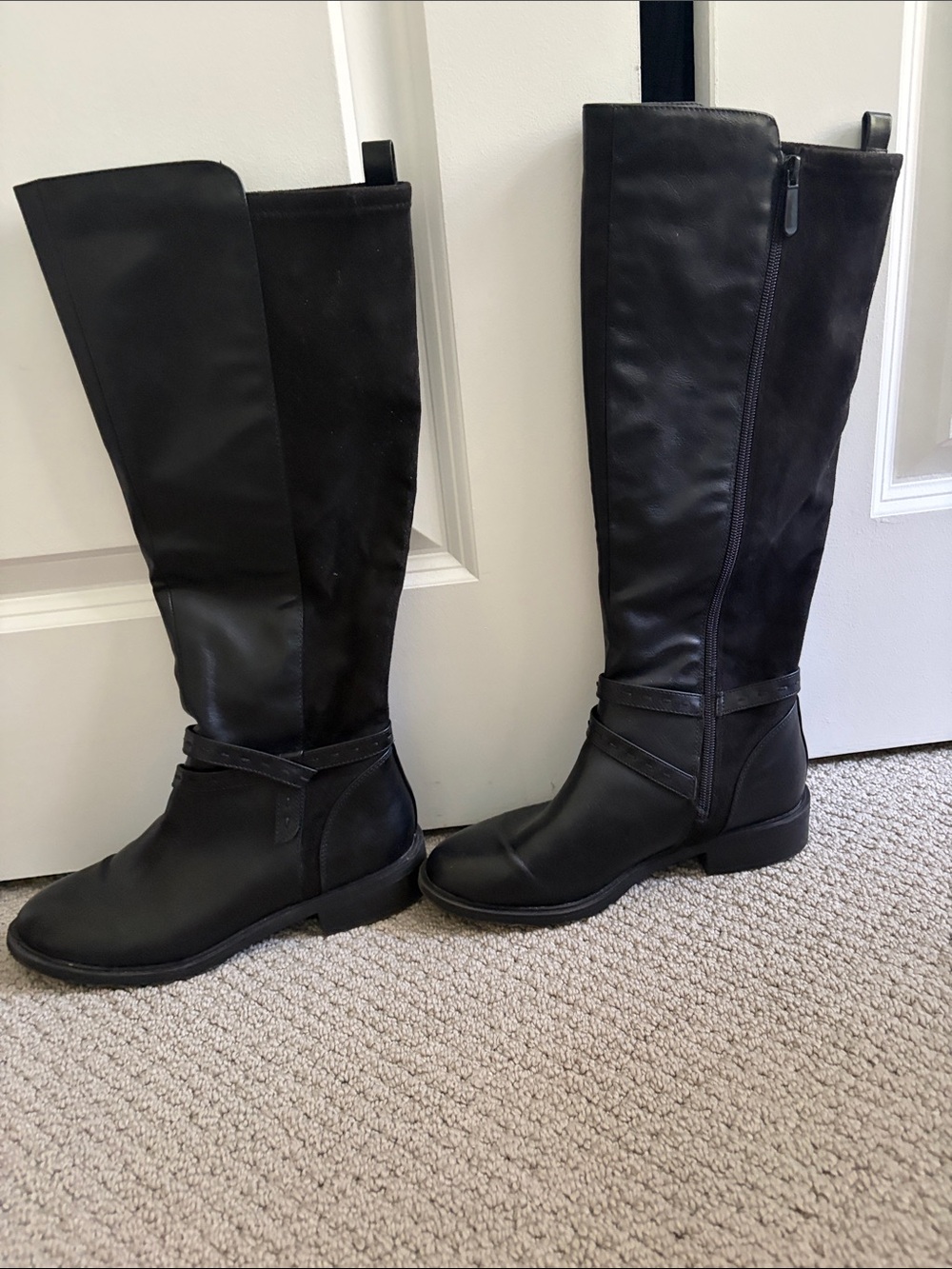 Style & Co. Black Over-the-Knee Riding Boots with Side Zip